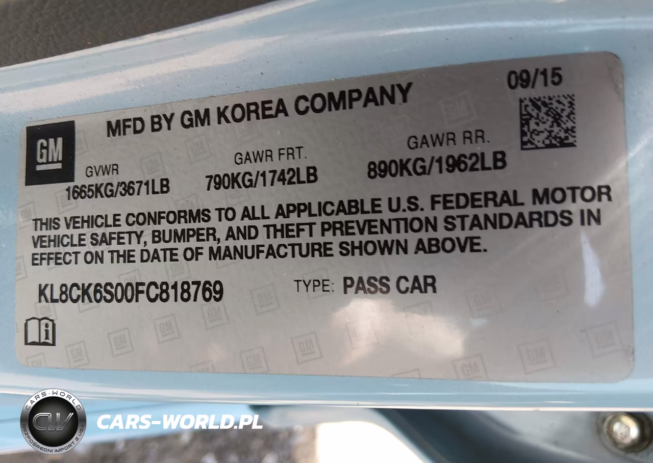 2015 Chevrolet Spark Ev 1Lt VIN:KL8CK6S00FC818769 - 9
