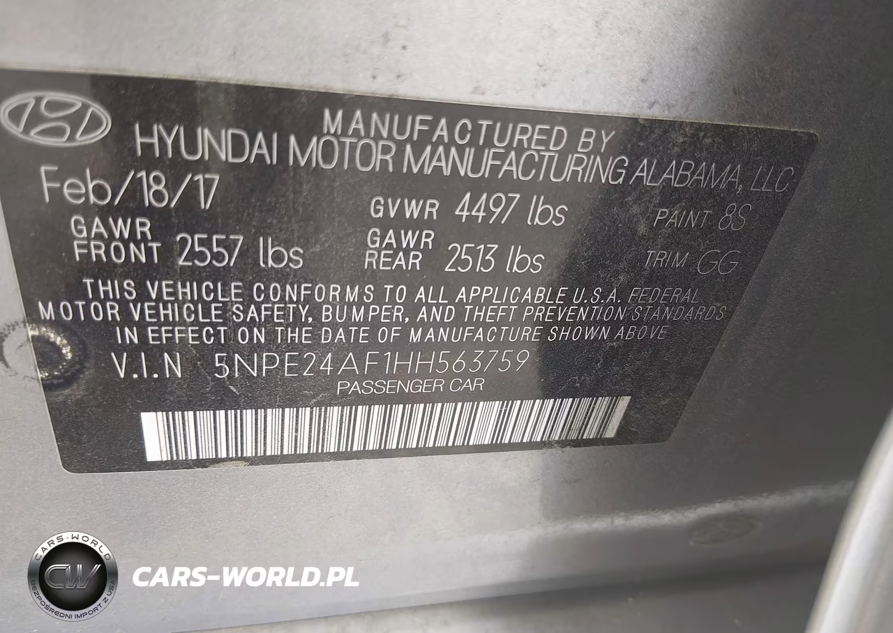 2017 Hyundai Sonata VIN:5NPE24AF1HH563759 - 9