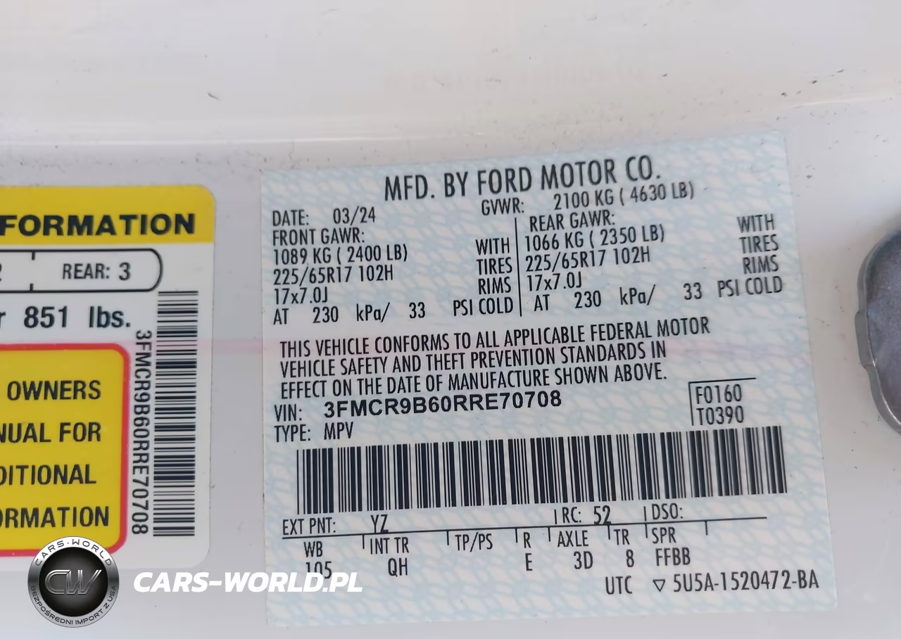 2024 Ford Bronco Sport Big Bend VIN:3FMCR9B60RRE70708 - 9