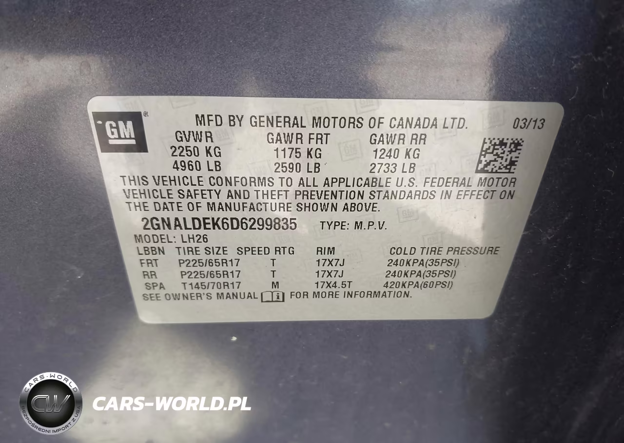 2013 Chevrolet Equinox 1Lt VIN:2GNALDEK6D6299835 - 9