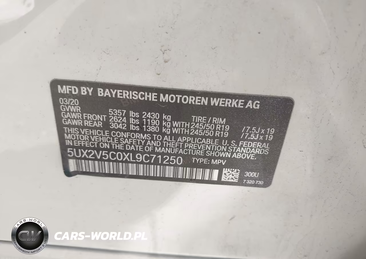 2020 BMW X4 M40I VIN:5UX2V5C0XL9C71250 - 9