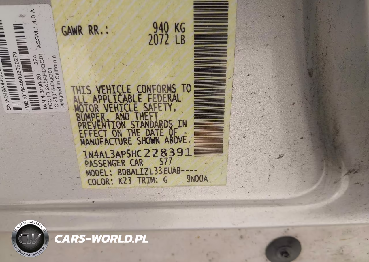 2017 Nissan Altima 2.5 Sv VIN:1N4AL3AP5HC228391 - 9