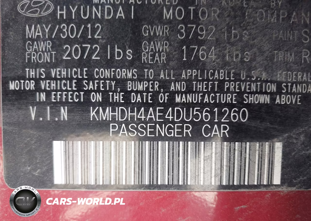 2013 Hyundai Elantra Limited VIN:KMHDH4AE4DU561260 - 9