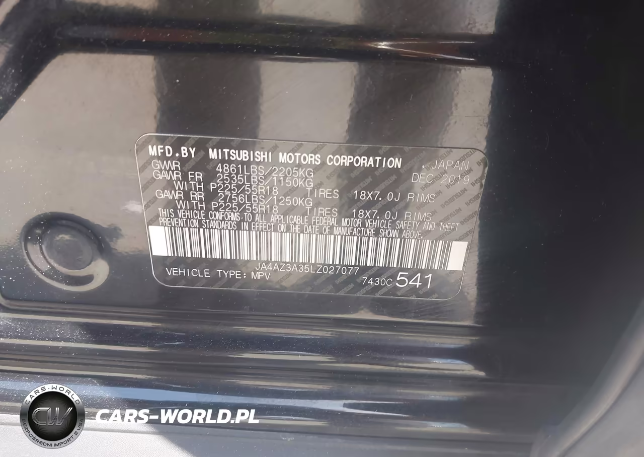 2020 Mitsubishi Outlander Sel 2.4 S-Awc VIN:JA4AZ3A35LZ027077 - 9