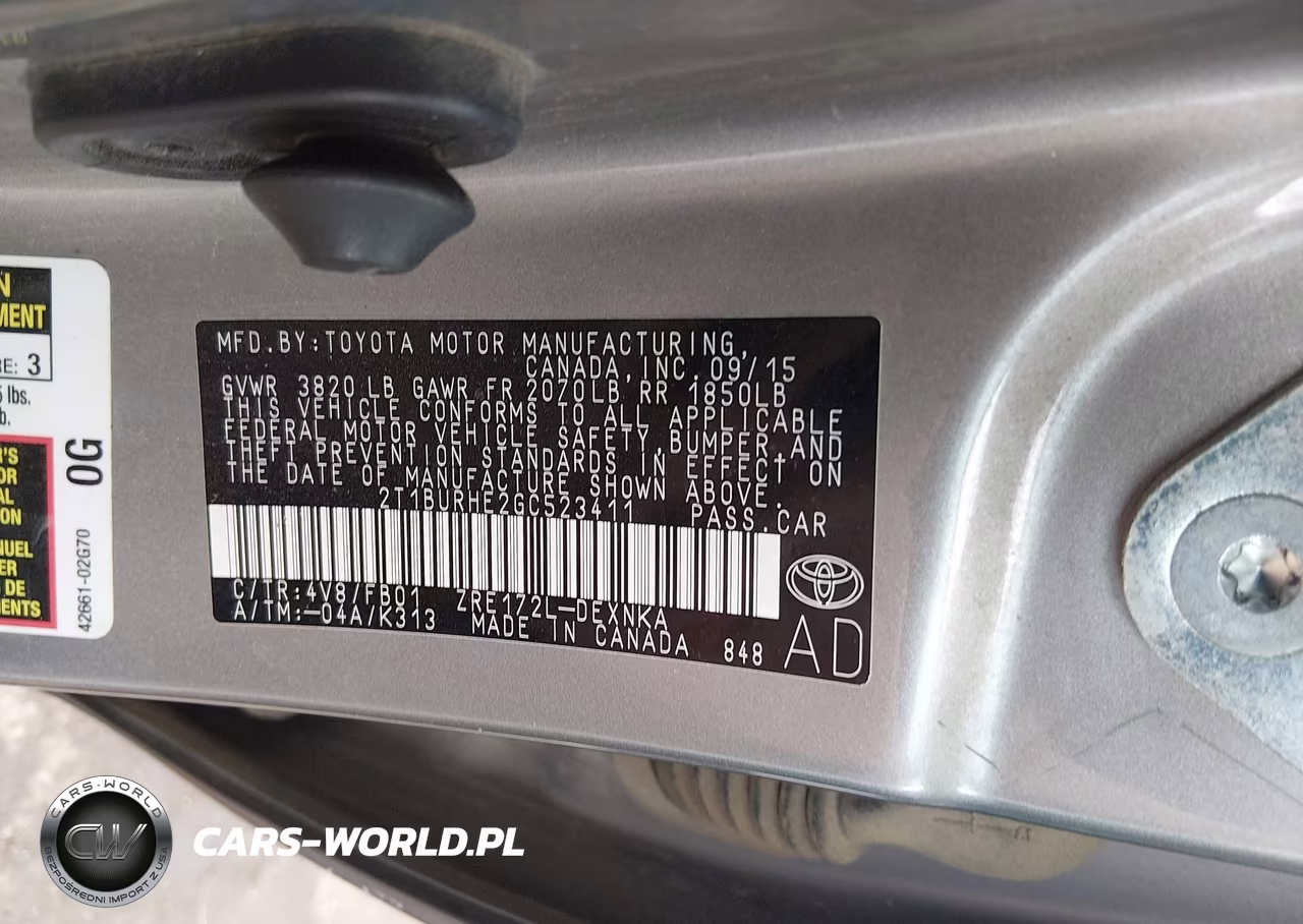 2016 Toyota Corolla Le VIN:2T1BURHE2GC523411 - 9