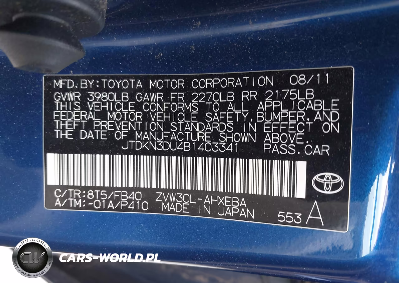 2011 Toyota Prius Two VIN:JTDKN3DU4B1403341 - 9