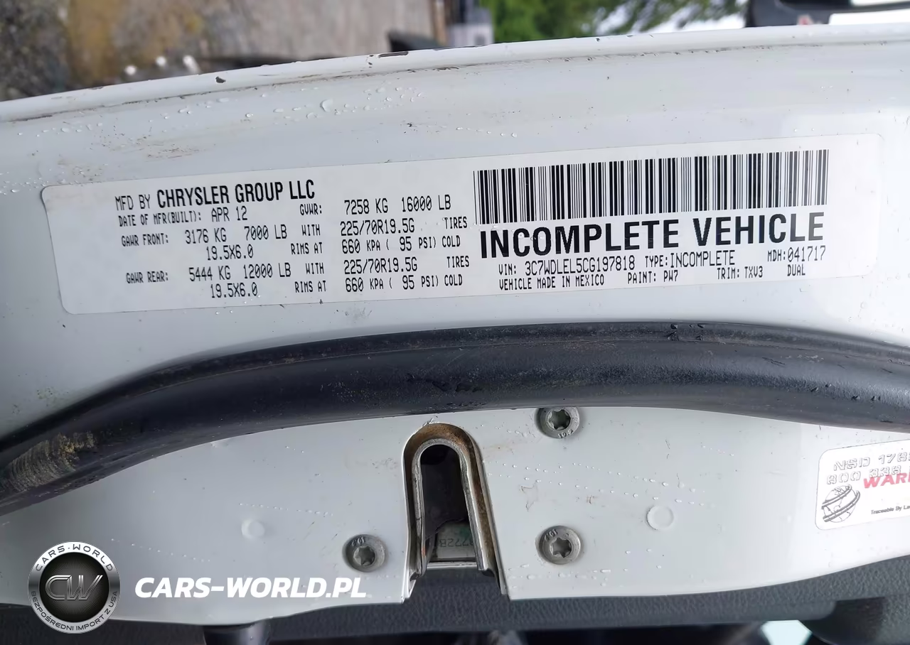 2012 Ram 4500 Chassis St-Slt-Laramie VIN:3C7WDLEL5CG197818 - 8