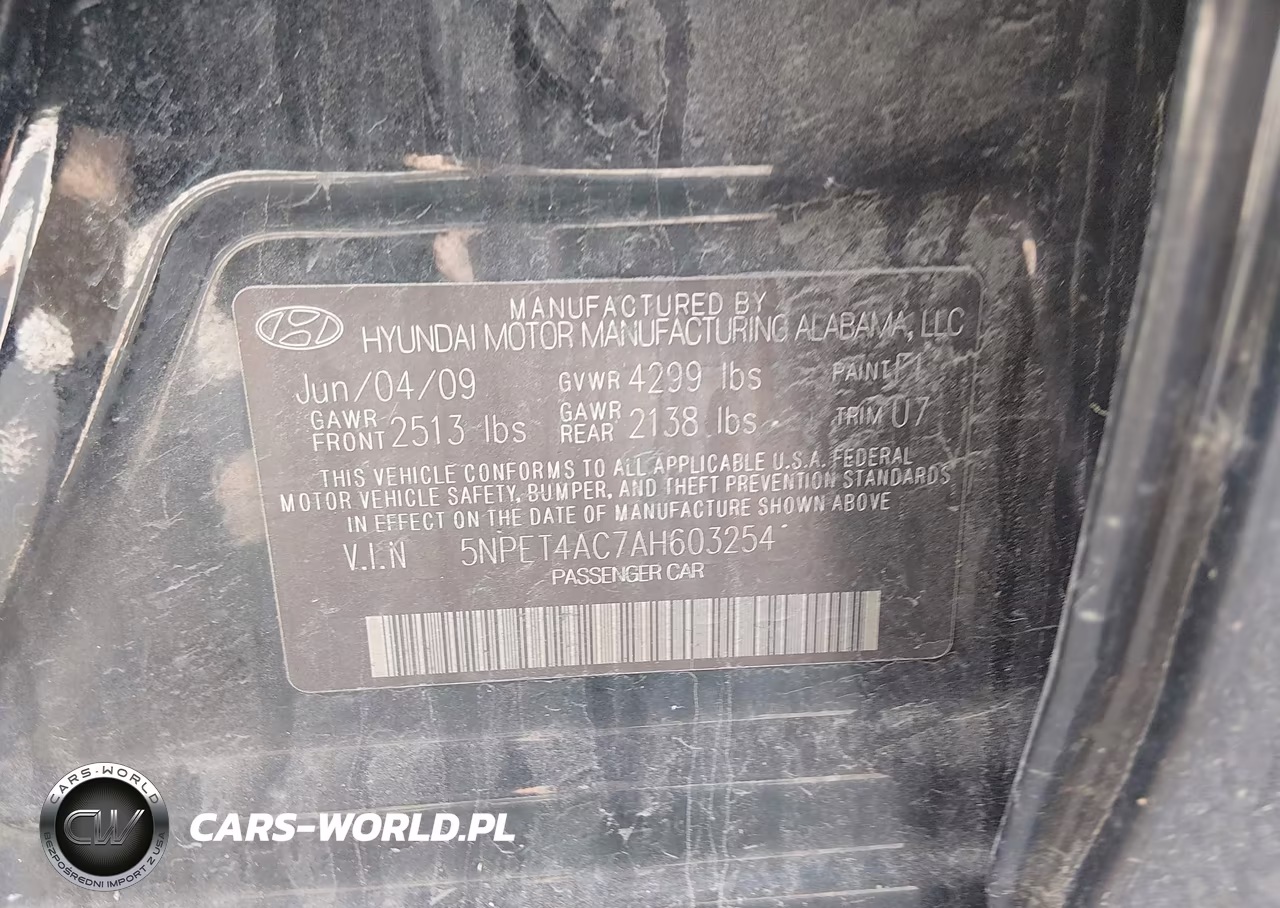 2010 Hyundai Sonata Gls VIN:5NPET4AC7AH603254 - 9