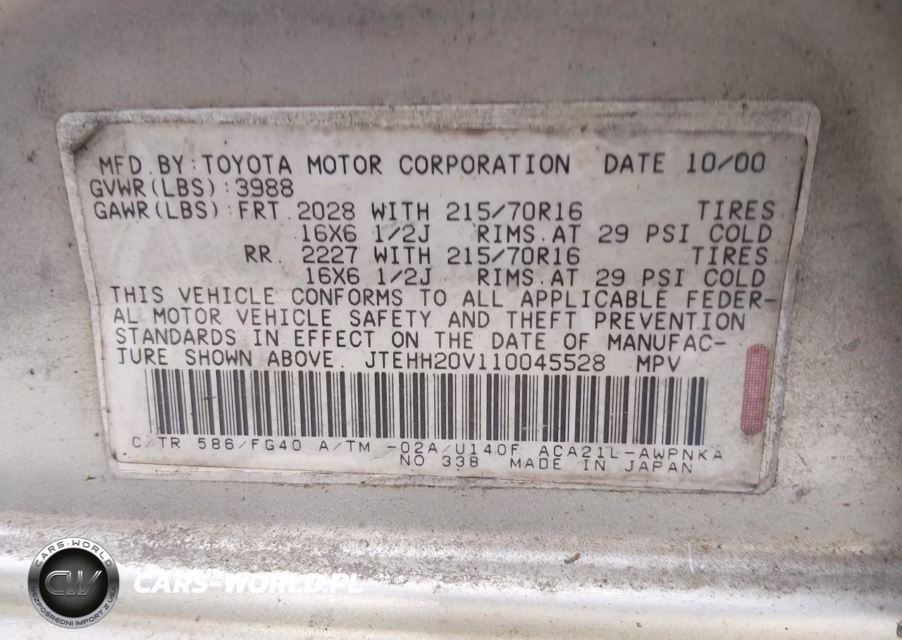 2001 Toyota Rav4 VIN:JTEHH20V110045528 - 9