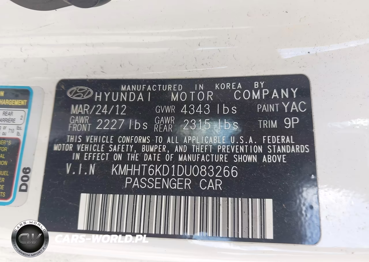 2013 Hyundai Genesis VIN:KMHHT6KD1DU083266 - 9