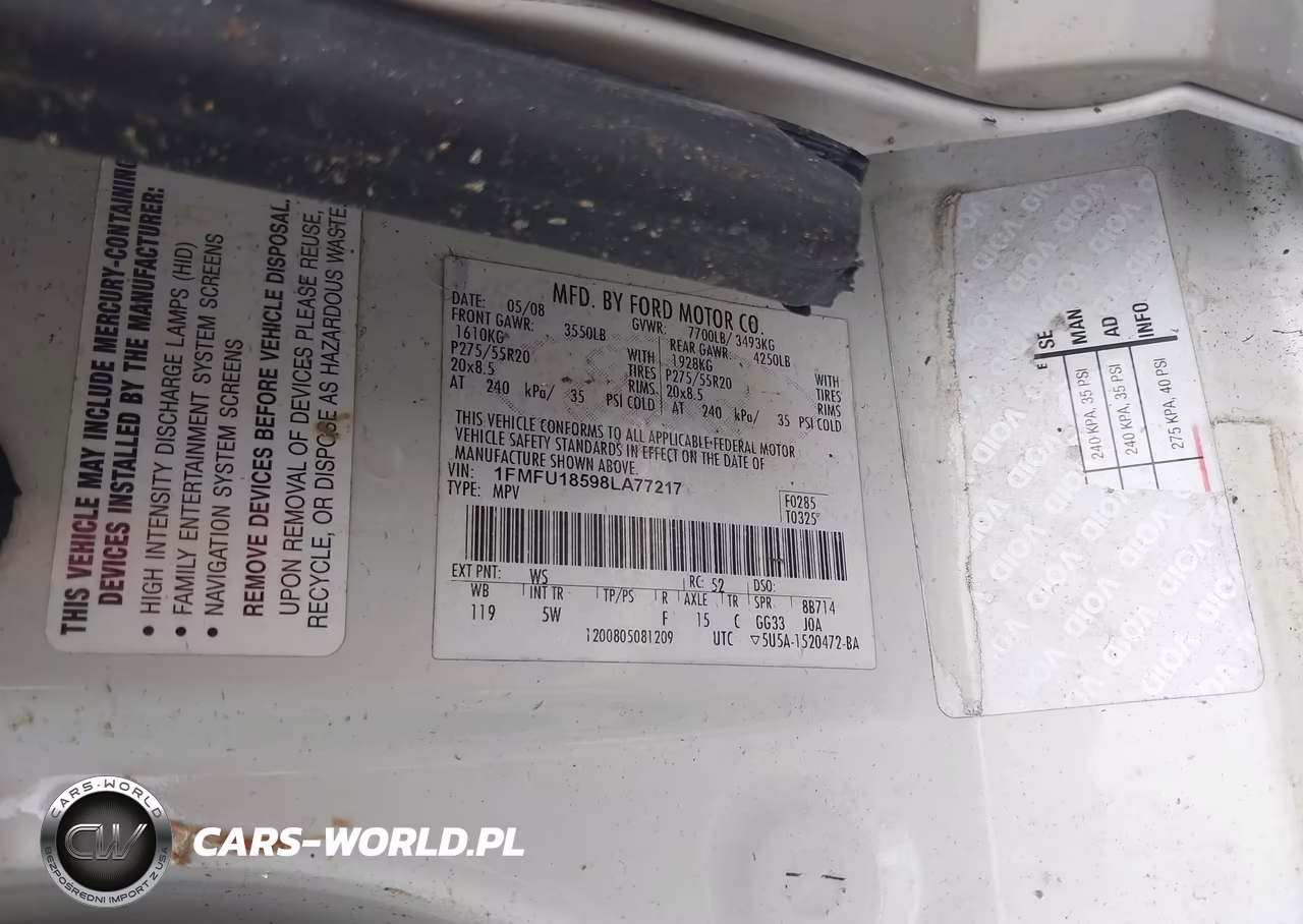 2008 Ford Expedition Eddie Bauer-King Ranch VIN:1FMFU18598LA77217 - 9