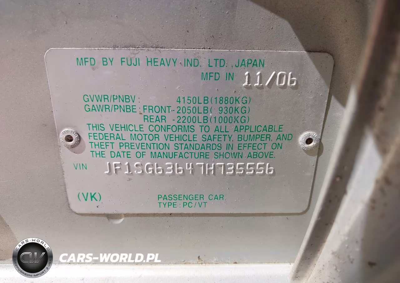 2007 Subaru Forester 2.5X VIN:JF1SG63647H735556 - 9