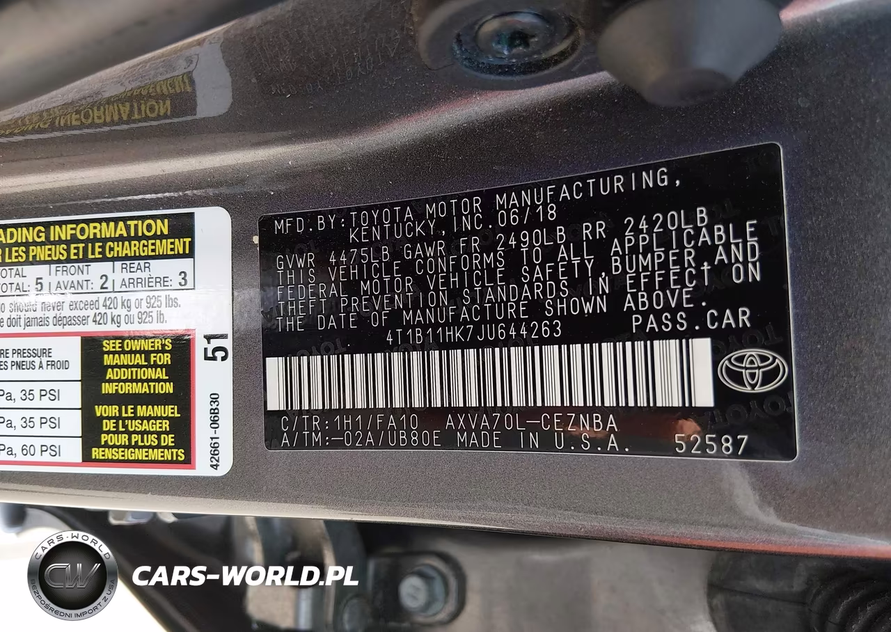 2018 Toyota Camry Le VIN:4T1B11HK7JU644263 - 9