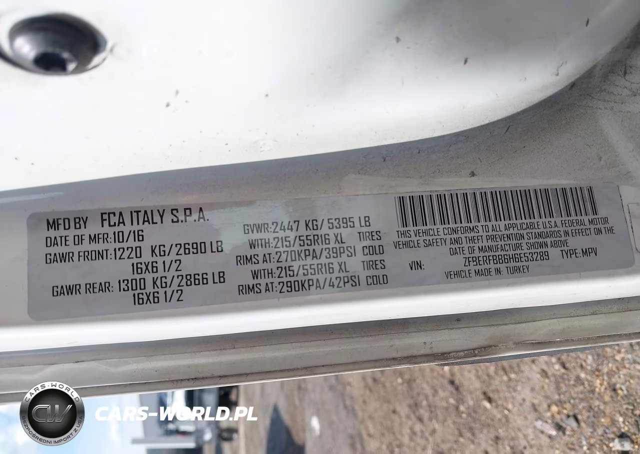 2017 Ram Promaster City Tradesman Slt VIN:ZFBERFBB6H6E53289 - 9