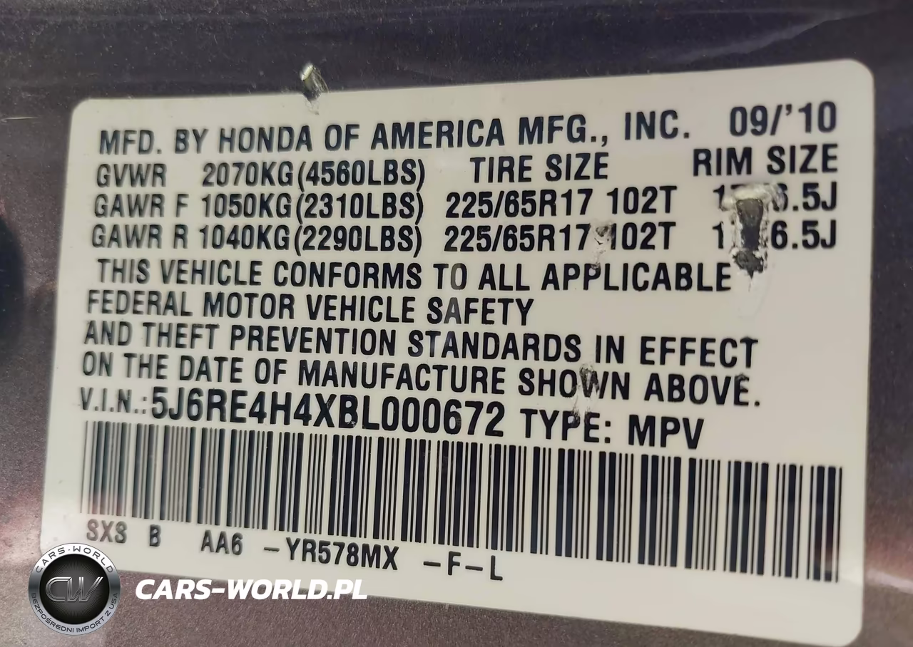 2011 Honda Cr-V Se VIN:5J6RE4H4XBL000672 - 9