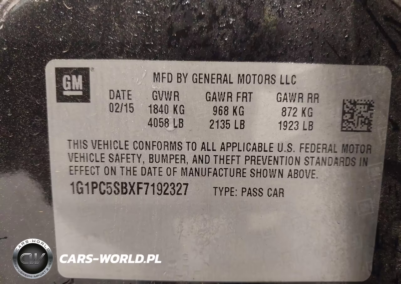 2015 Chevrolet Cruze 1Lt Auto VIN:1G1PC5SBXF7192327 - 9