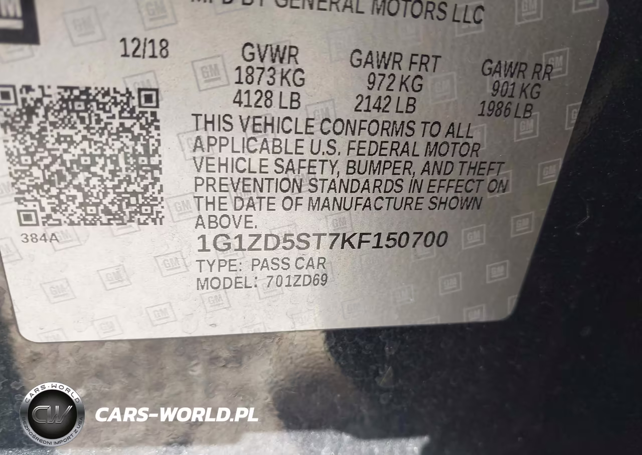 2019 Chevrolet Malibu Lt VIN:1G1ZD5ST7KF150700 - 9
