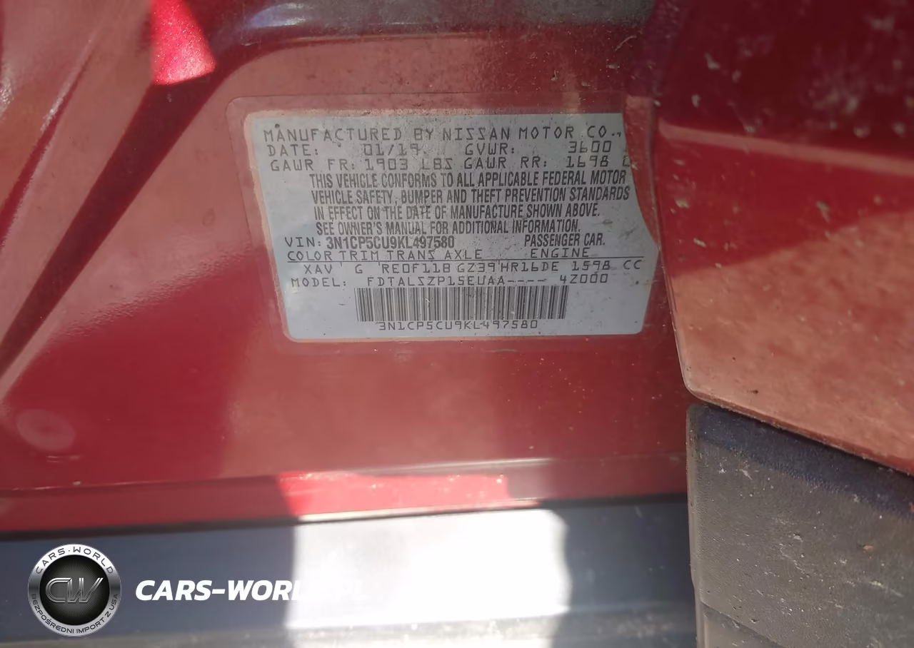 2019 Nissan Kicks Sv VIN:3N1CP5CU9KL497580 - 9