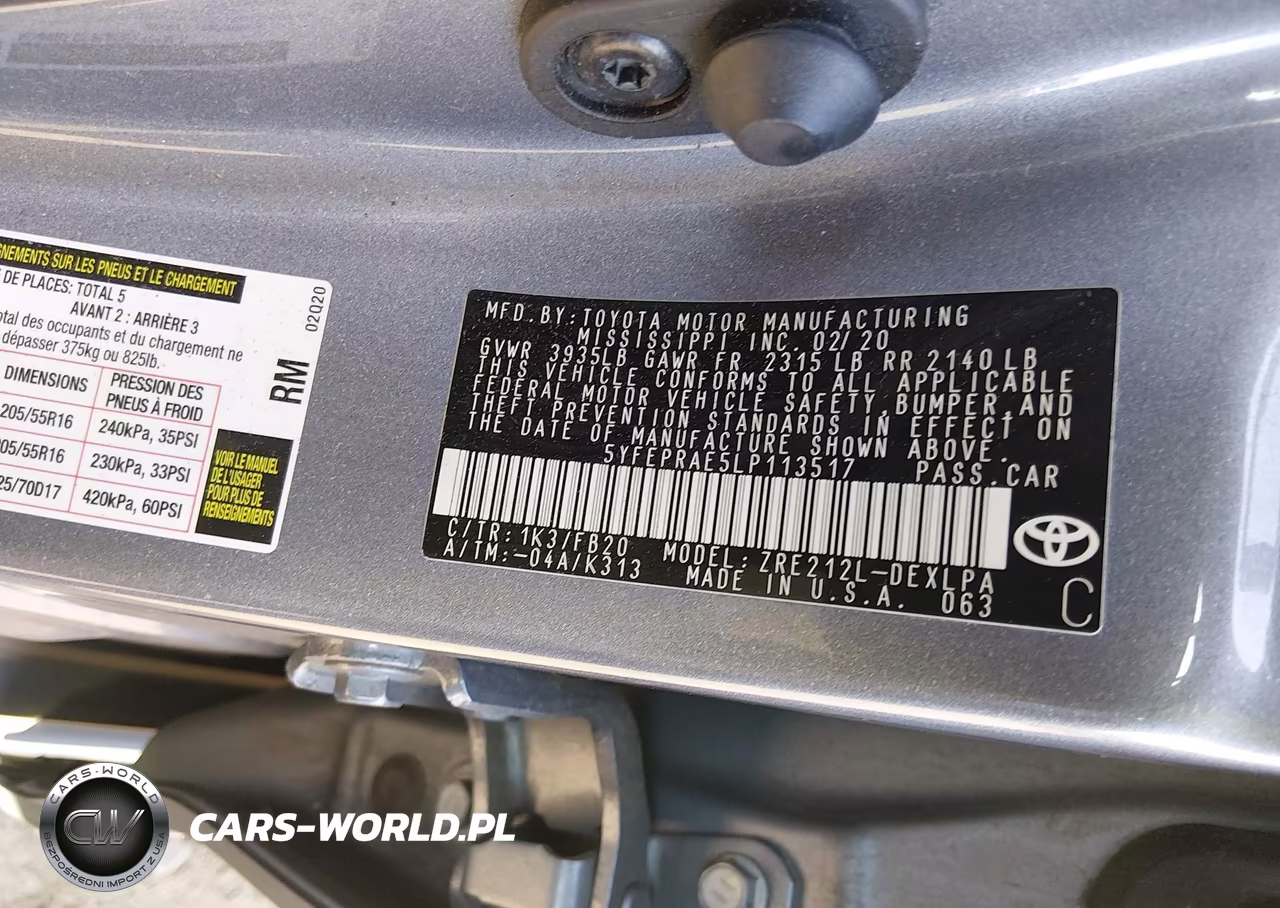 2020 Toyota Corolla Le VIN:5YFEPRAE5LP113517 - 9