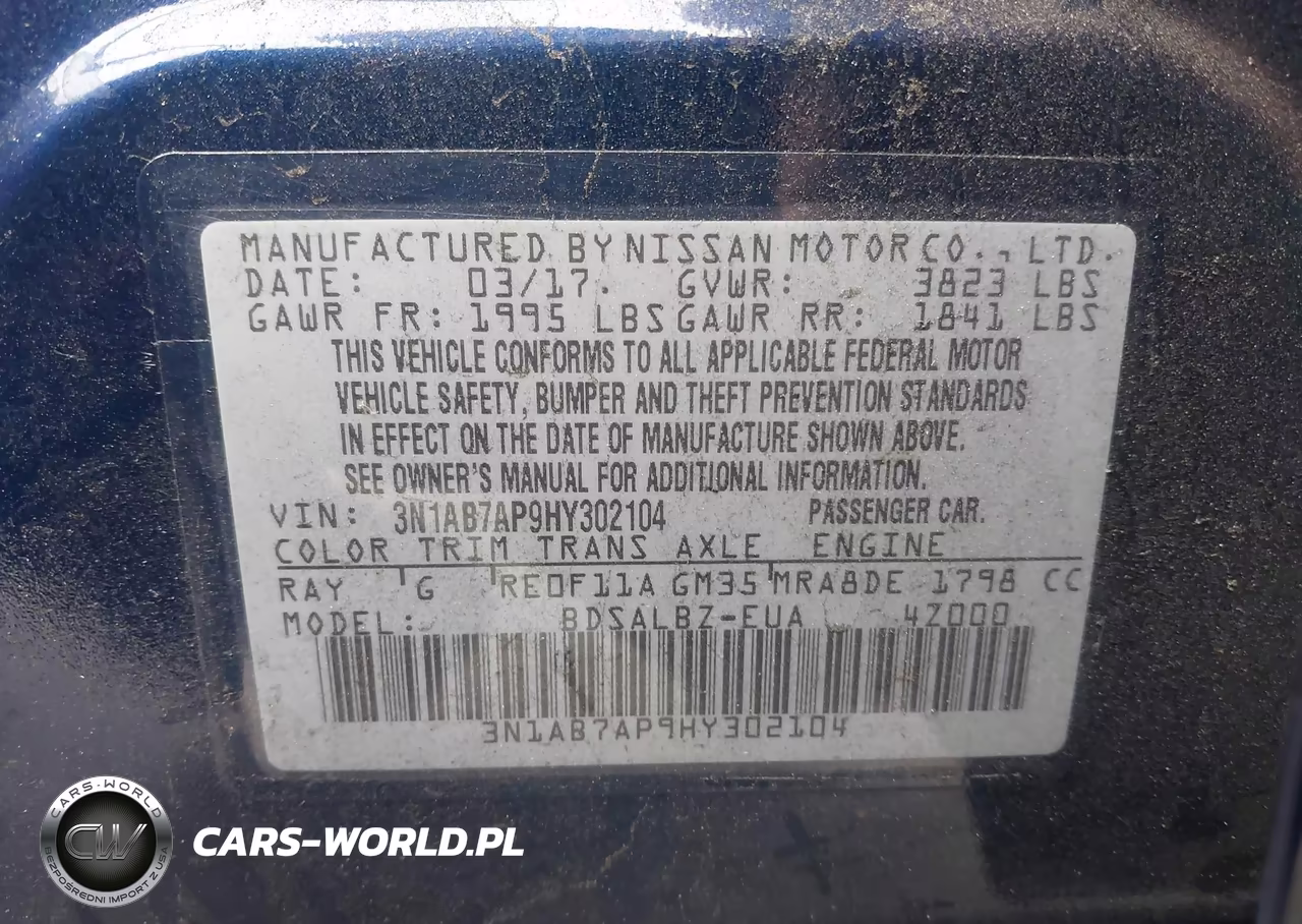 2017 Nissan Sentra S VIN:3N1AB7AP9HY302104 - 9
