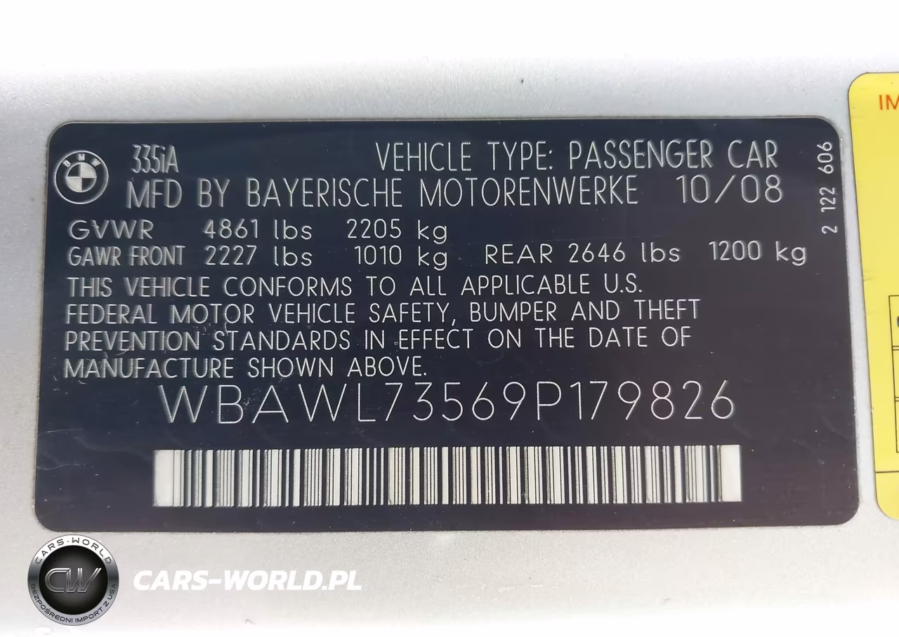 2009 BMW 335I VIN:WBAWL73569P179826 - 9