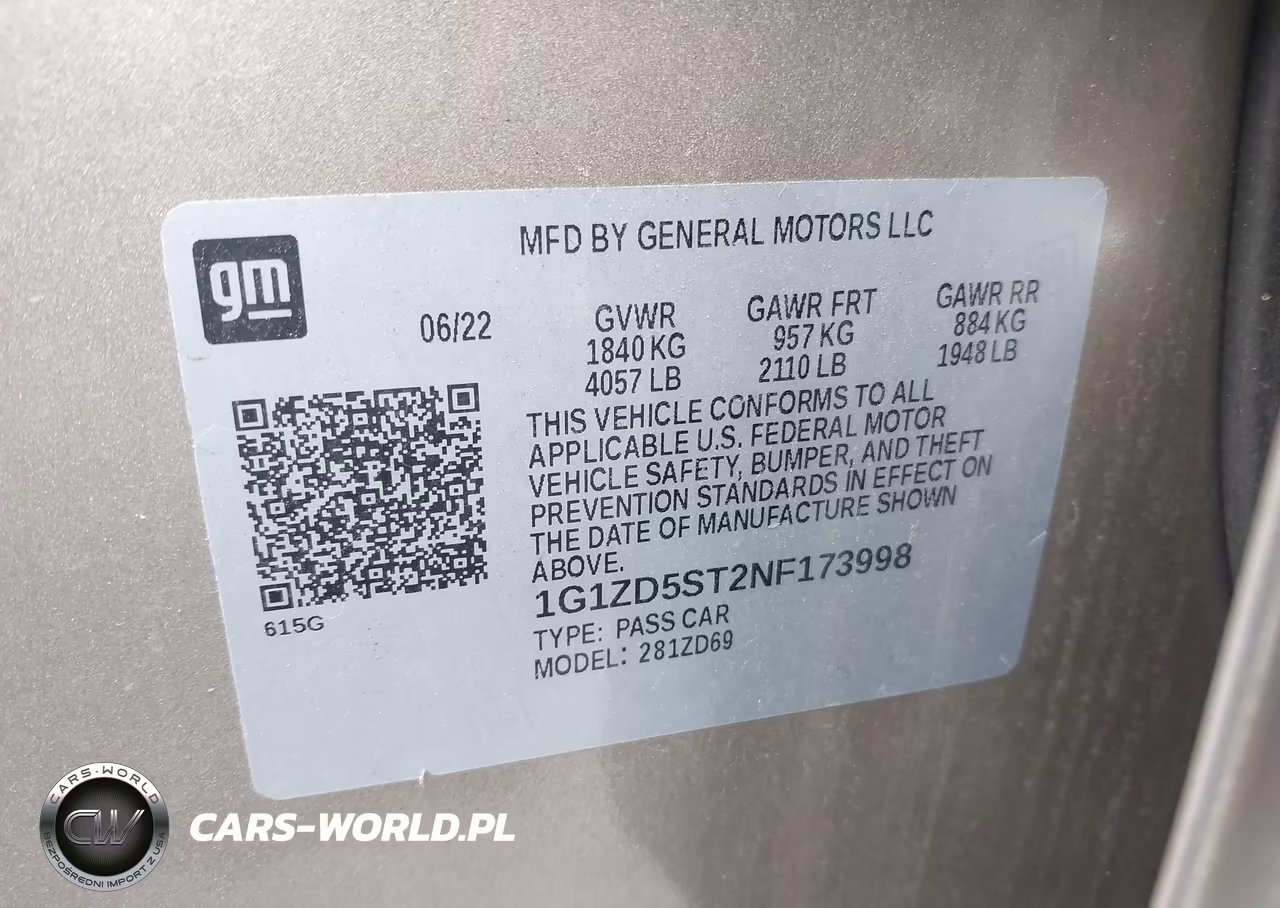 2022 Chevrolet Malibu Fwd Lt VIN:1G1ZD5ST2NF173998 - 9