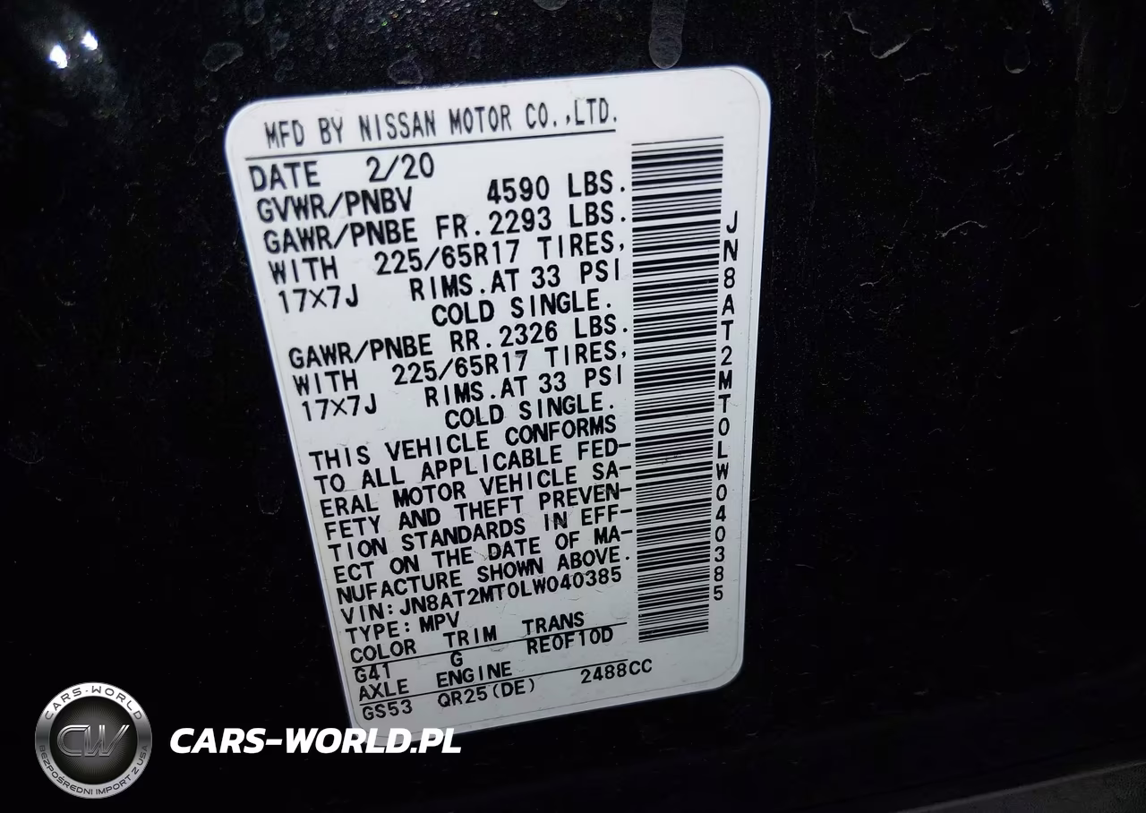 2020 Nissan Rogue S Fwd VIN:JN8AT2MT0LW040385 - 9