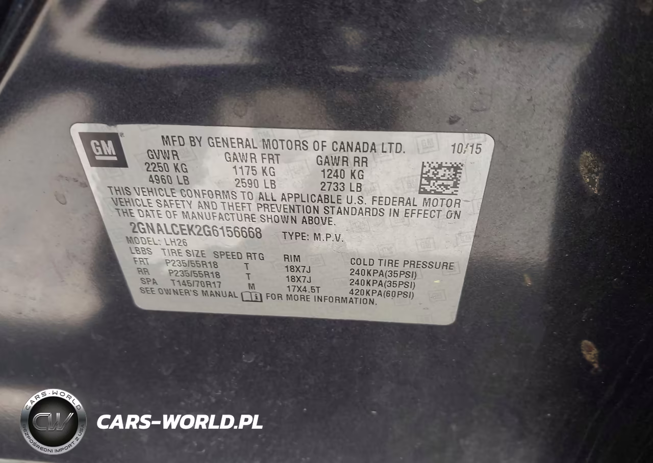 2016 Chevrolet Equinox Lt VIN:2GNALCEK2G6156668 - 9