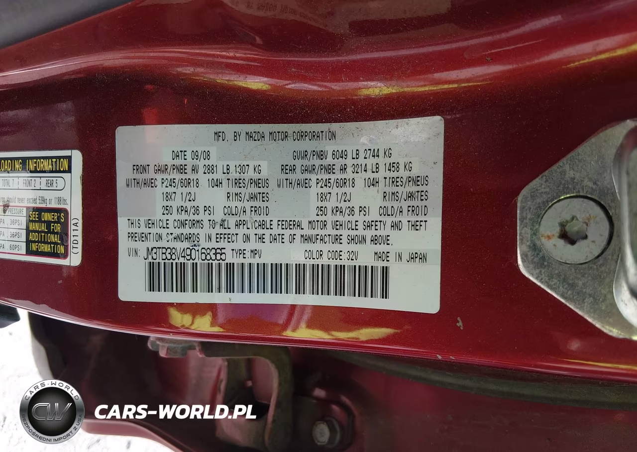 2009 Mazda Cx-9 Touring VIN:JM3TB38V490168365 - 9