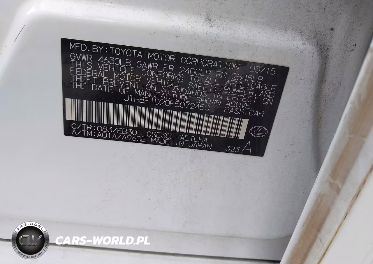 2015 Lexus Is 250 VIN:JTHBF1D20F5072450 - 9