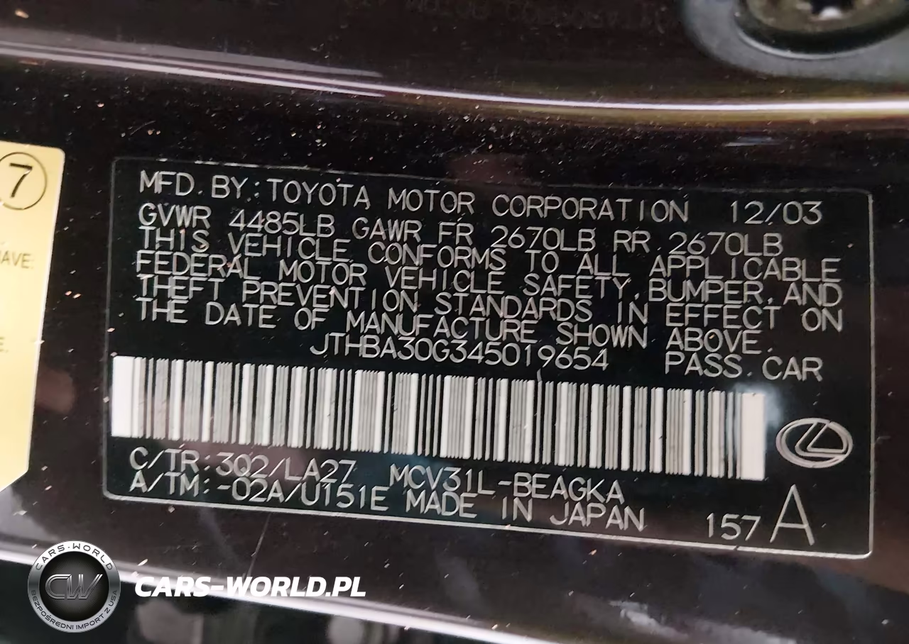 2004 Lexus Es 330 VIN:JTHBA30G345019654 - 9