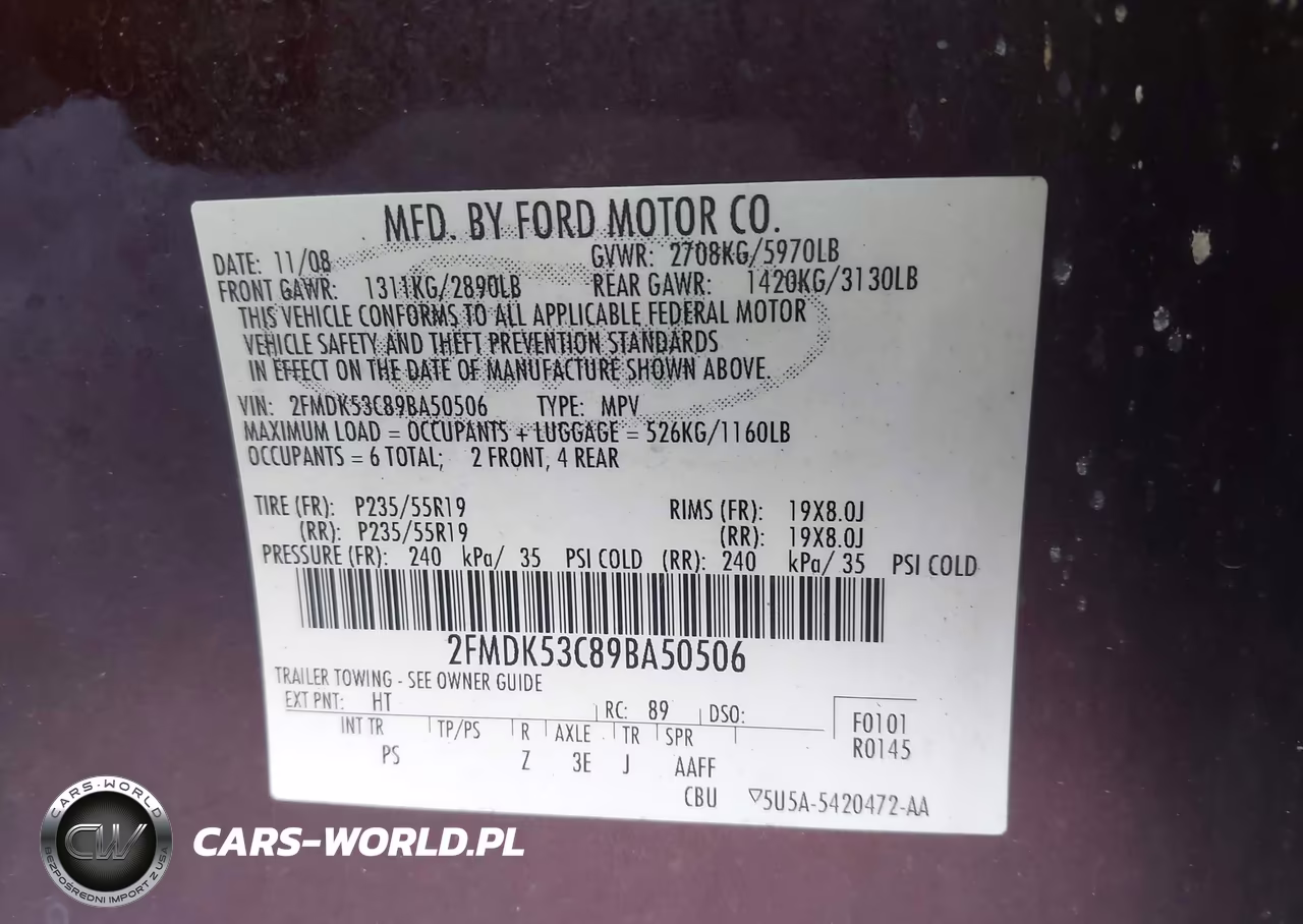 2009 Ford Flex Limited VIN:2FMDK53C89BA50506 - 9