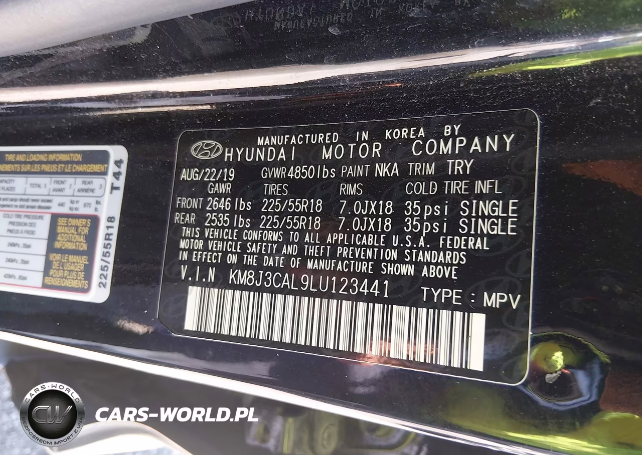 2020 Hyundai Tucson Sel VIN:KM8J3CAL9LU123441 - 9