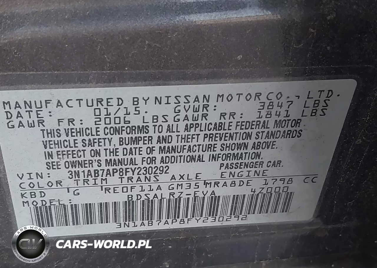 2015 Nissan Sentra Sr VIN:3N1AB7AP8FY230292 - 9