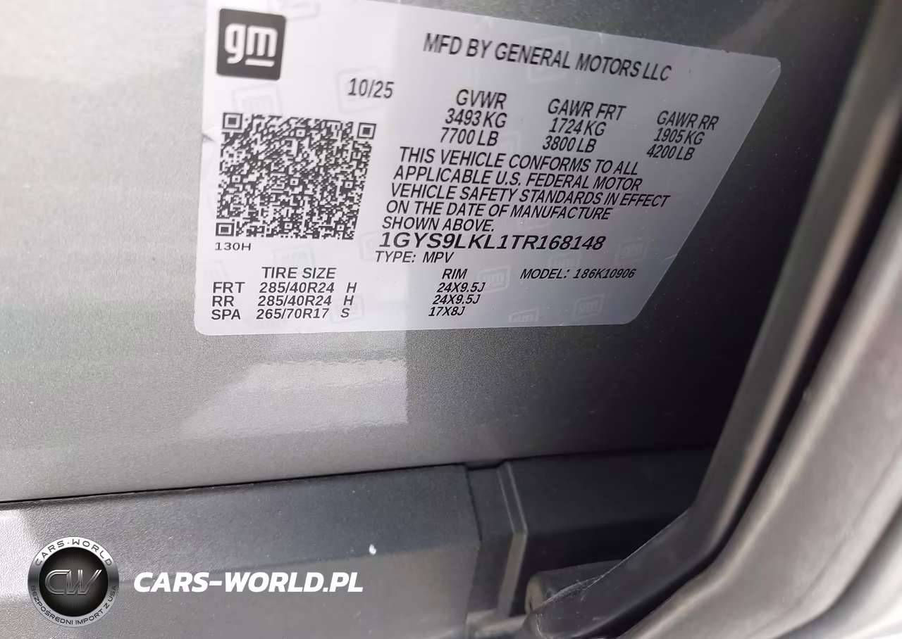 2026 Cadillac Escalade Esv Luxury VIN:1GYS9LKL1TR168148 - 9