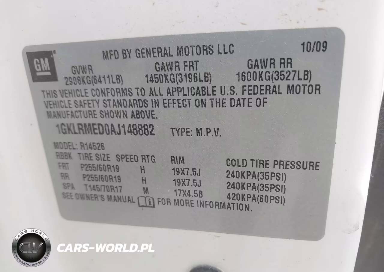 2010 GMC Acadia Slt-1 VIN:1GKLRMED0AJ148882 - 9