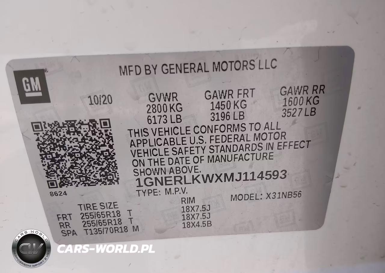 2021 Chevrolet Traverse Fwd 1Fl VIN:1GNERLKWXMJ114593 - 9