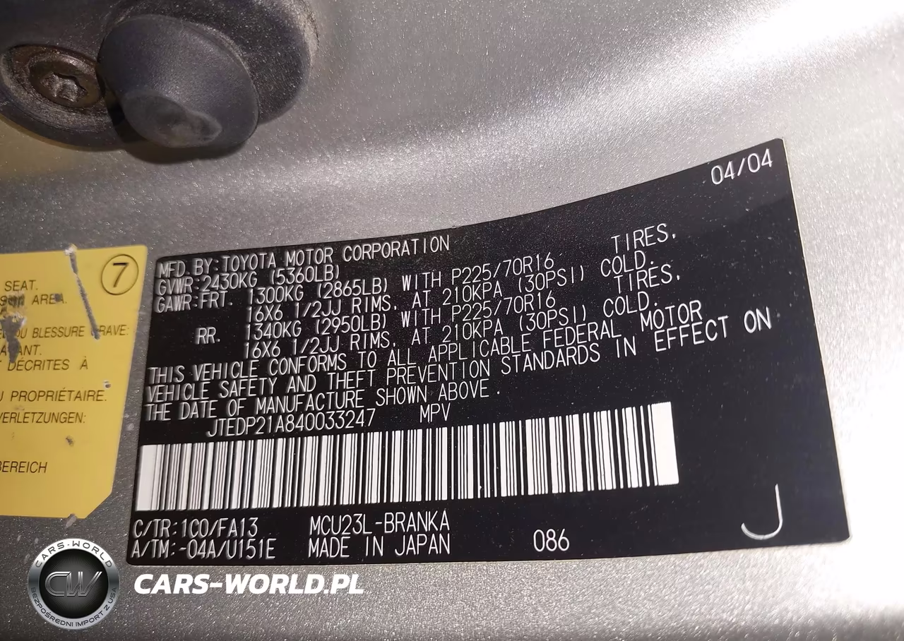 2004 Toyota Highlander V6 VIN:JTEDP21A840033247 - 9