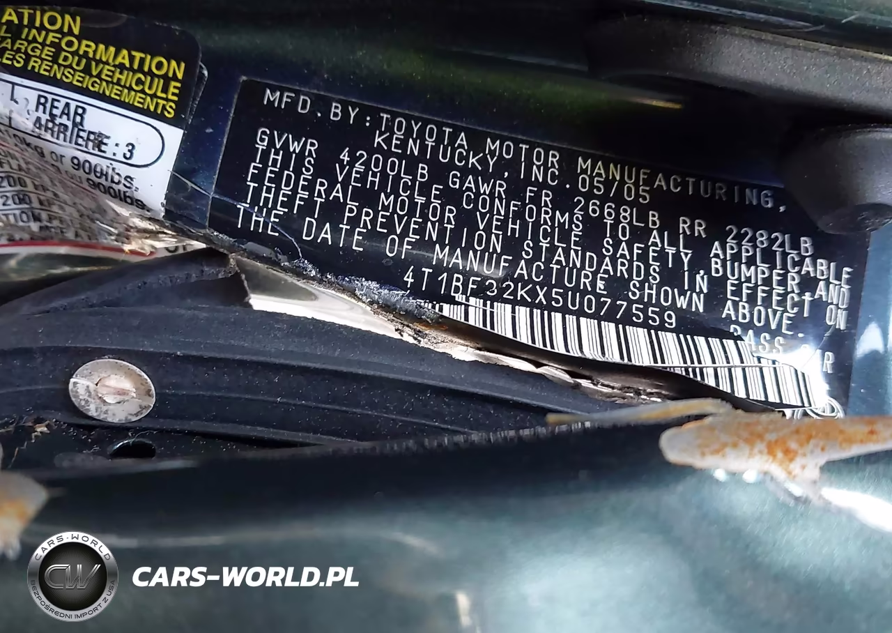 2005 Toyota Camry Le VIN:4T1BE32KX5U077559 - 9