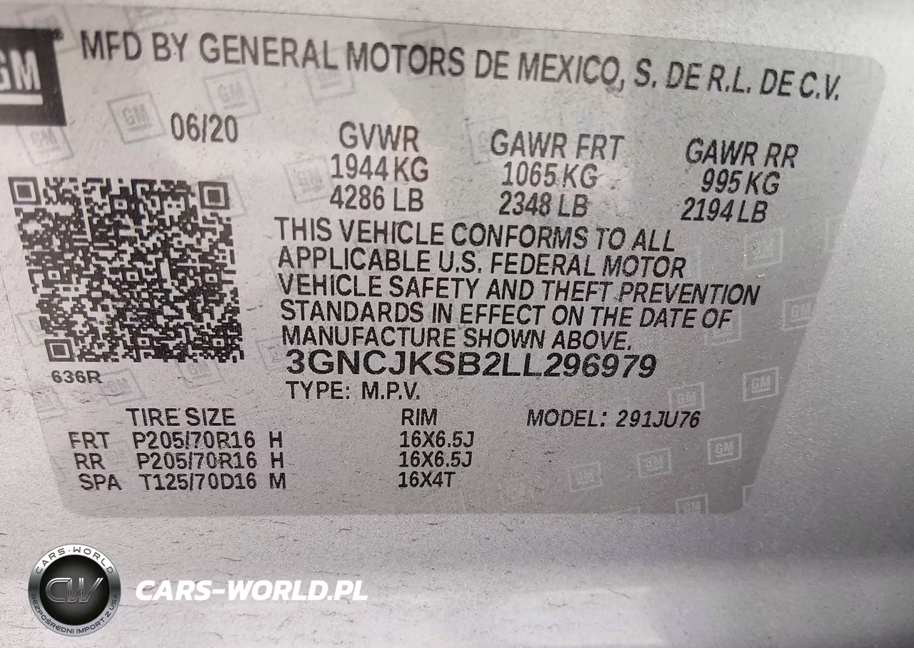 2020 Chevrolet Trax Fwd Ls VIN:3GNCJKSB2LL296979 - 9