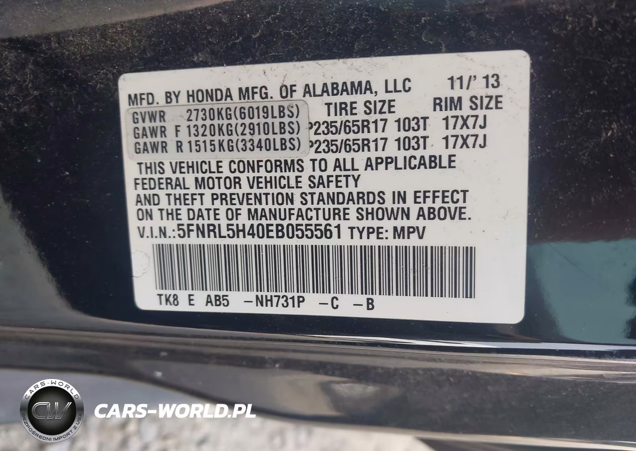 2014 Honda Odyssey Ex VIN:5FNRL5H40EB055561 - 9