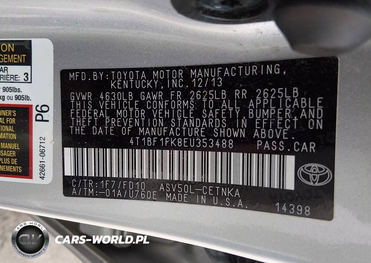 2014 Toyota Camry Le VIN:4T1BF1FK8EU353488 - 9