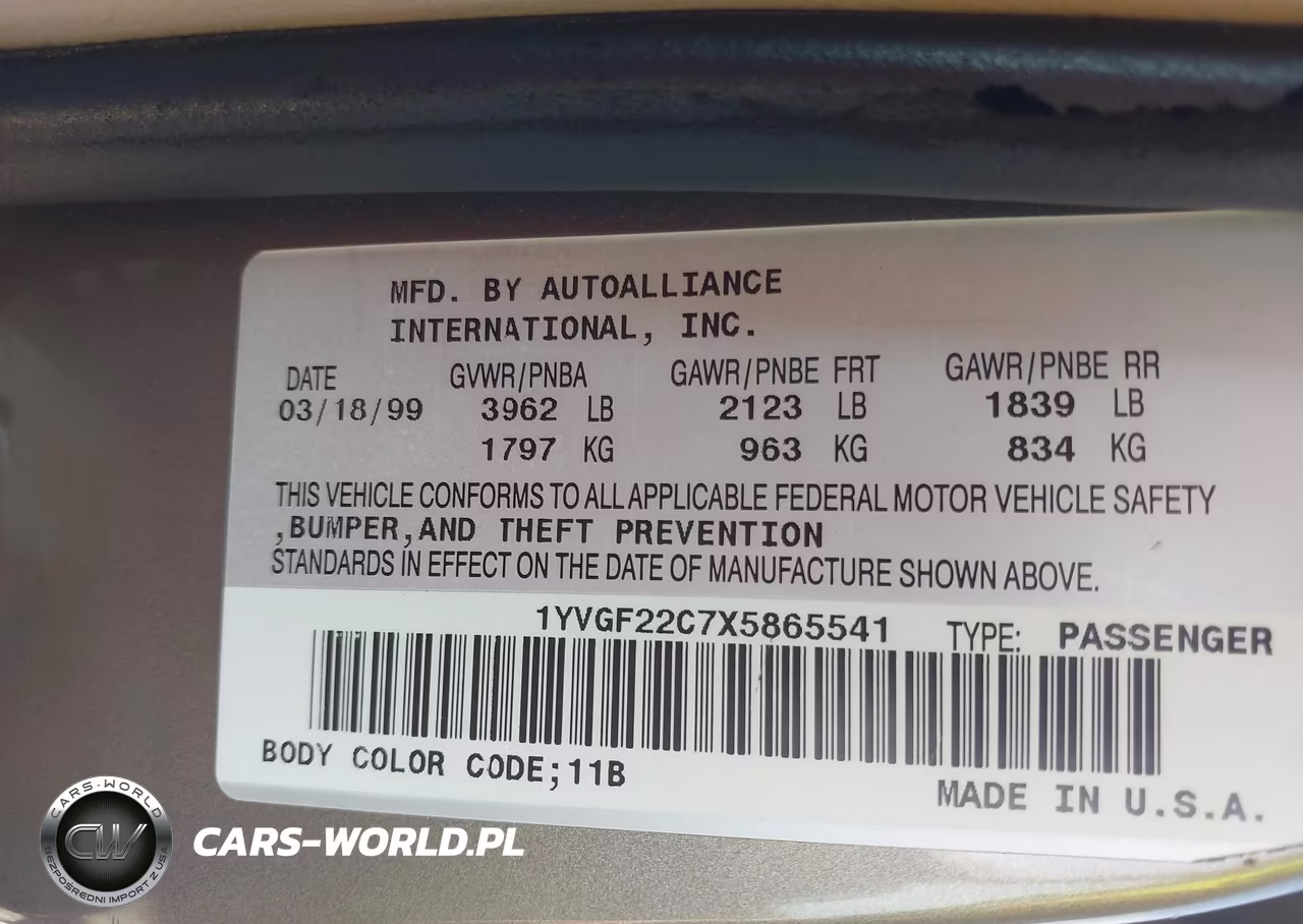 1999 Mazda 626 Es-Lx VIN:1YVGF22C7X5865541 - 9