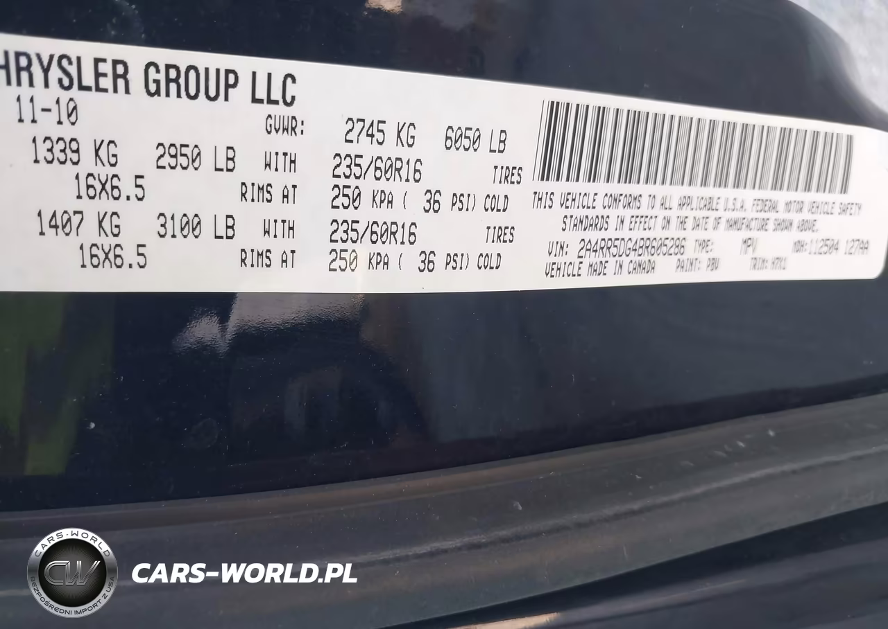2011 Chrysler Town & Country Touring VIN:2A4RR5DG4BR605286 - 9