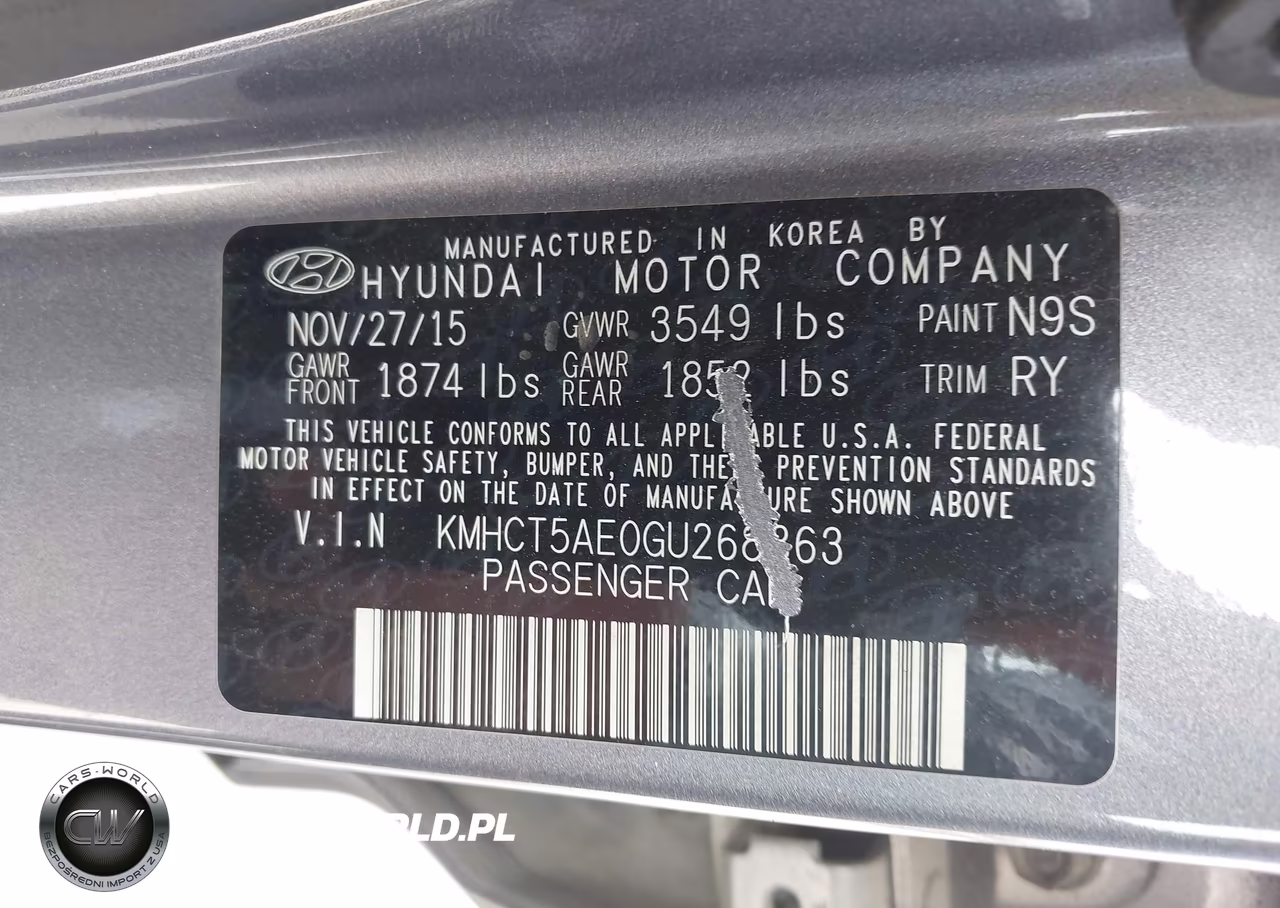 2016 Hyundai Accent Se VIN:KMHCT5AE0GU268363 - 9