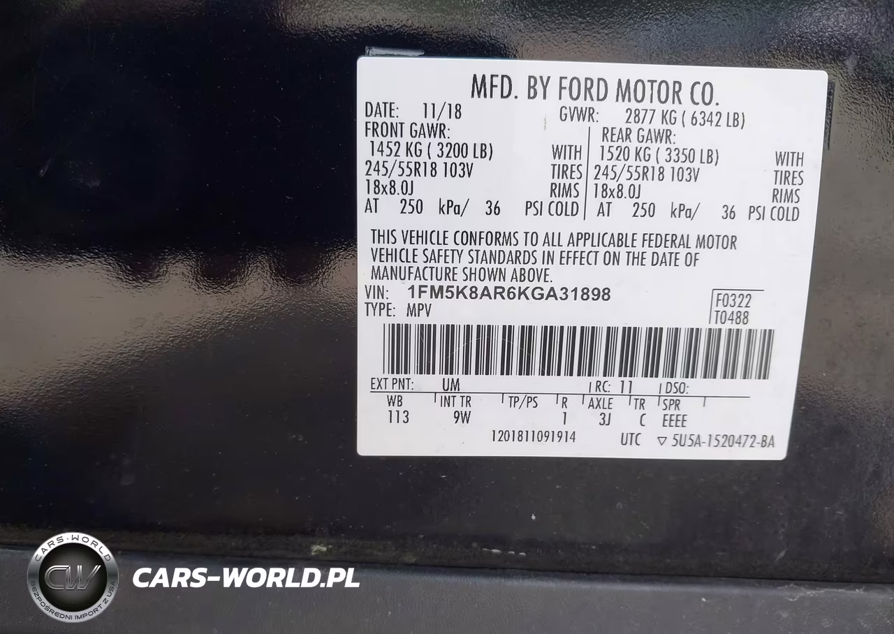 2019 Ford Police Interceptor Utility VIN:1FM5K8AR6KGA31898 - 9