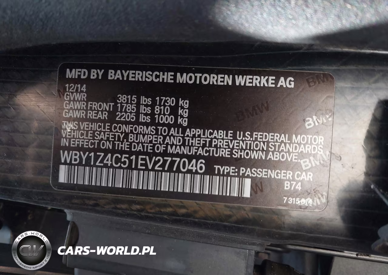2014 BMW I3 Base W-Range Extender VIN:WBY1Z4C51EV277046 - 9