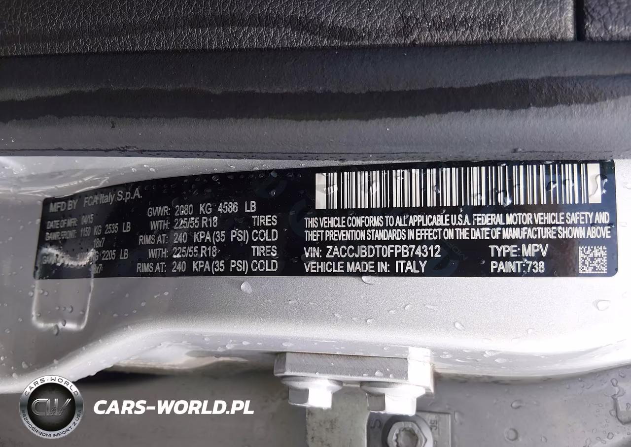 2015 Jeep Renegade Limited VIN:ZACCJBDT0FPB74312 - 9