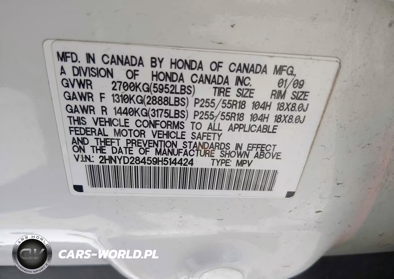 2009 Acura Mdx Technology Package VIN:2HNYD28459H514424 - 9