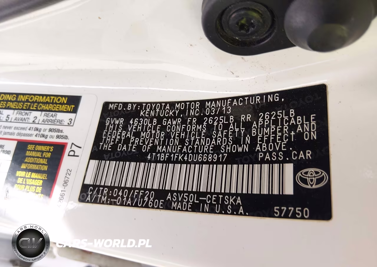 2013 Toyota Camry Se VIN:4T1BF1FK4DU668917 - 9